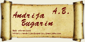 Andrija Bugarin vizit kartica